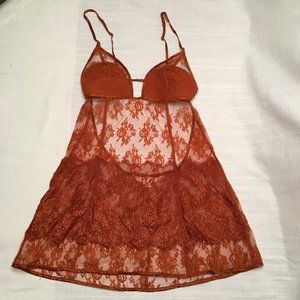 Victoria's Secret Burnt Orange Baby Doll  Lingerie